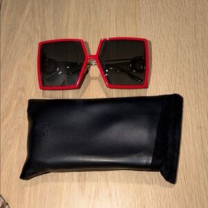 Dior Red Square Oversized Sunglasses